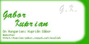 gabor kuprian business card