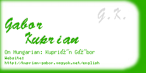gabor kuprian business card